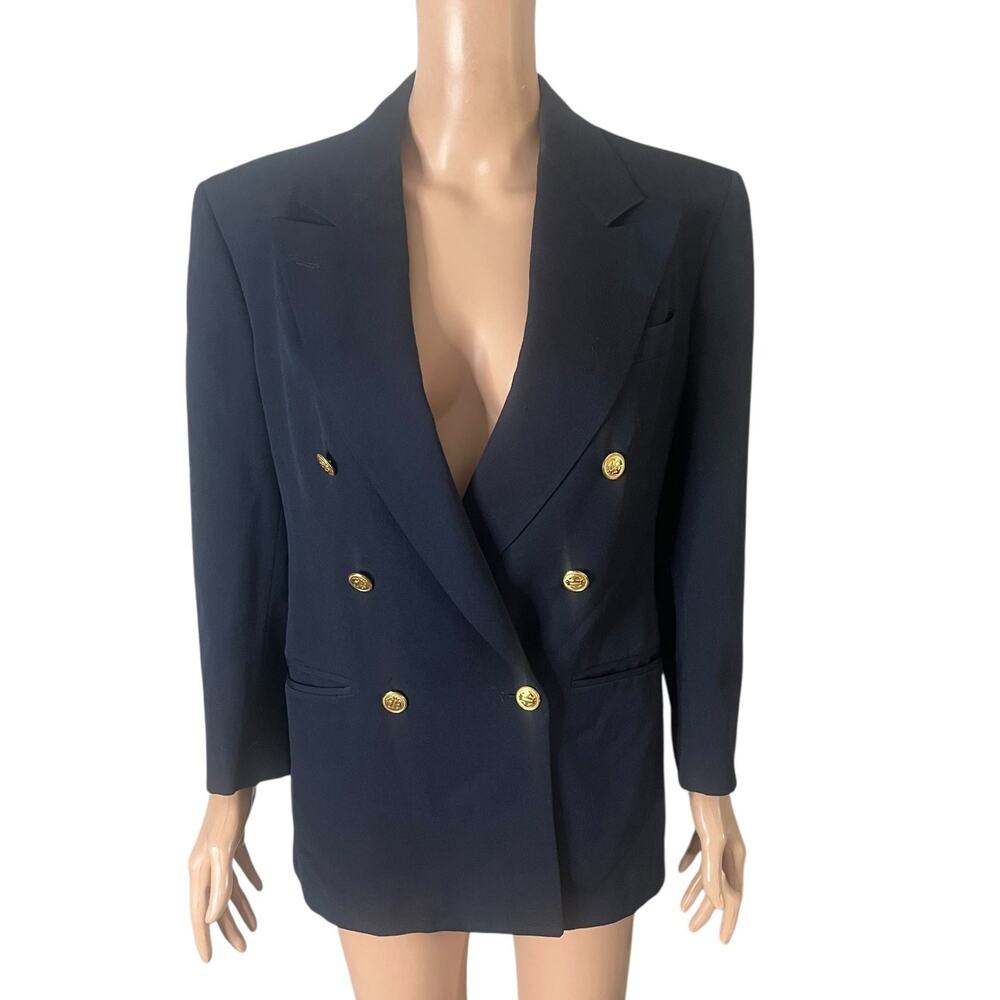 Freeberg Nordstrom Double-Breasted Blazer Womens Size 8 100% Wool - Picture 10 of 10